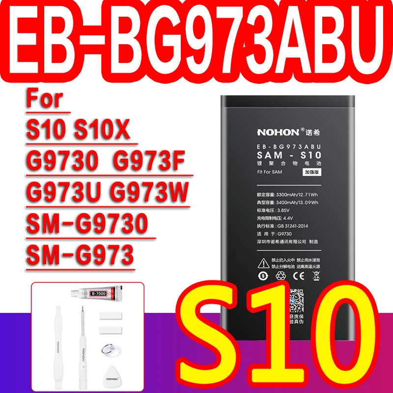 NOHON Battery For Samsung Galaxy S8 S9 Plus S10e S10 S20 Ultra S21 FE S10x Note 10 Plus 8 S7 Edge S6 S5 A50 A30 A30S Batteries