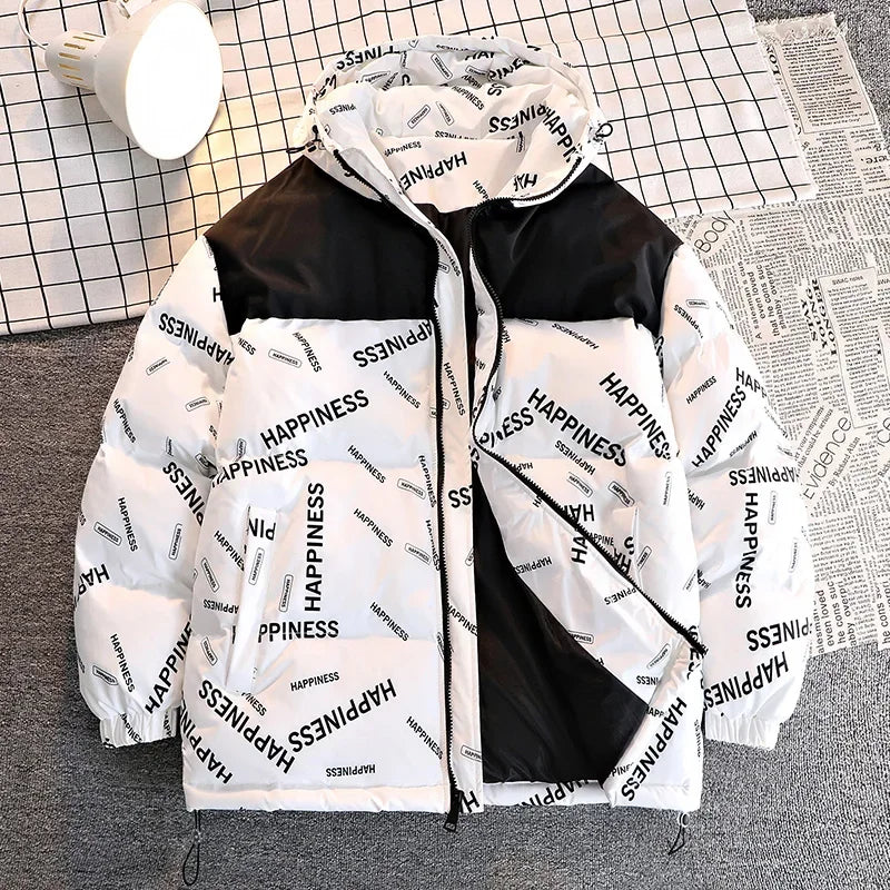 Winter Men Clothes New Parkas Cotton Padded Men Coat Winter Thick Warm Hooded Men Overcoat Teenagers Padded Jacket Down Jacket