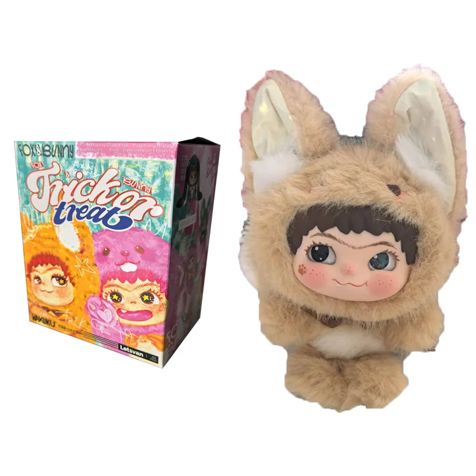 INew Genuine Wakuku Fox And Bunny Trick Treat Series Mystery Box Kawaii Vinyl Doll Plush Toy Kawaii Pendant Collection Toy Gifts