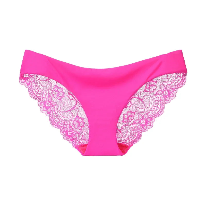 Women's Sexy Lace Panties Seamless Cotton Crotch Breathable Ladies Low-Rise Lingerie Underwear Comfortable Underpants Brief