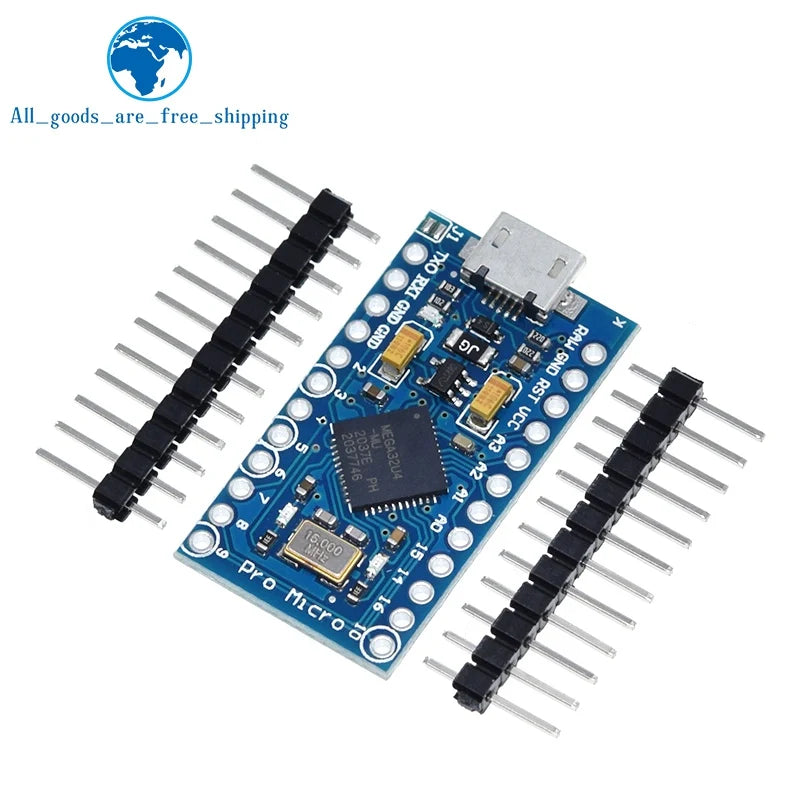 TZT Pro Micro ATmega32U4 5V 16MHz Original Chip Replace ATmega328 For Arduino Pro Mini With 2 Row Pin Header For Leonardo UNOR3