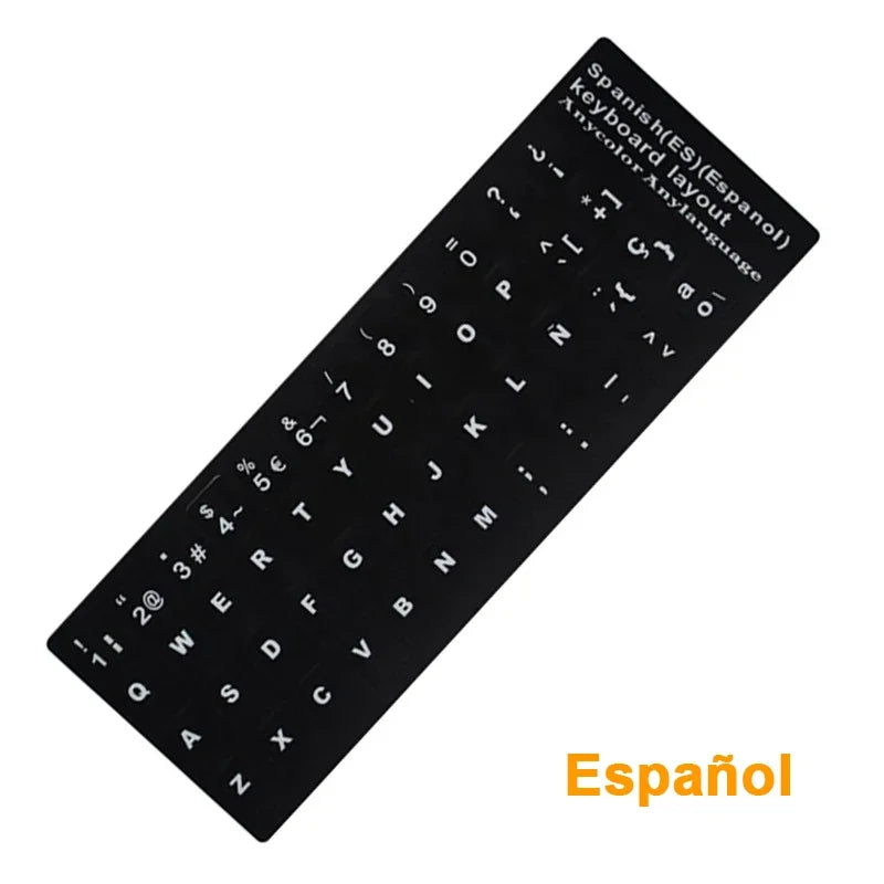 Russian French English Arabic Spanish Portuguese Hebrew Keyboard Stickers Letter Alphabet Layout Sticker For Laptop Desktop PC