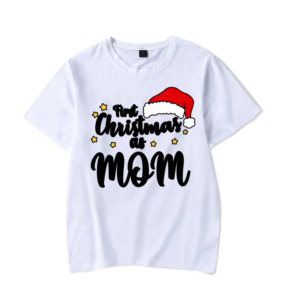 First Christmas of Family Matching T-Shirts Merry Christmas Baby Girl Boys Clothes First Christmas As Mom Dad Matching T-shirt