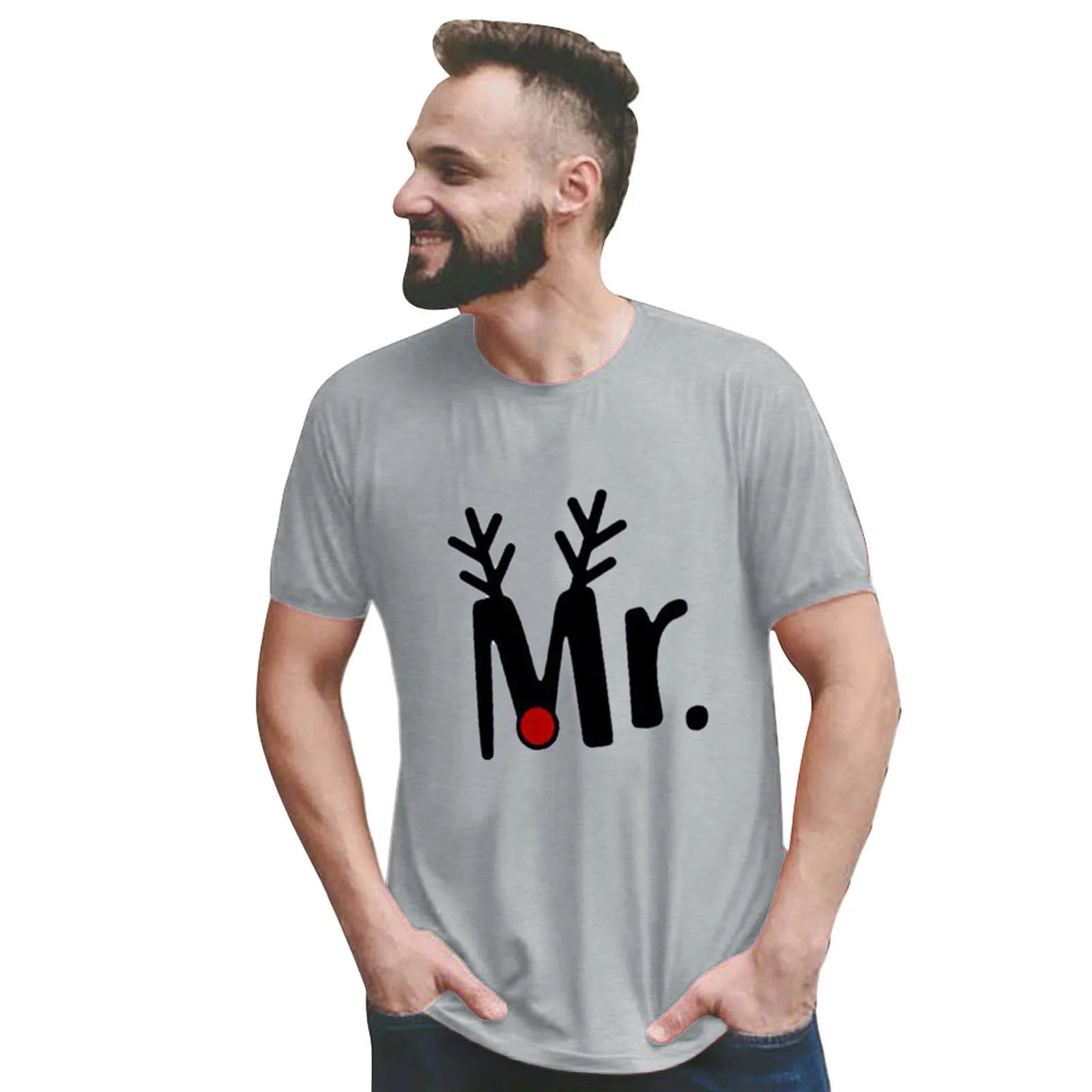 Merry Christmas Family Parent-child Clothing T-shirt Mr.and Mrs.Couple Short Sleeve 3D Printed Tops Unisex Kids Fashion Tees