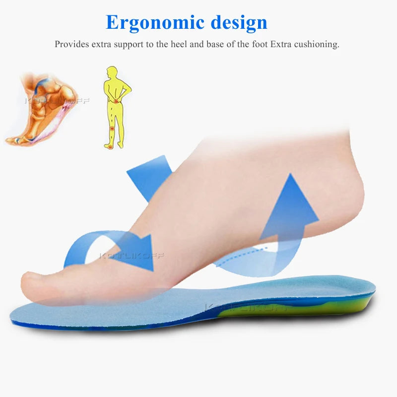 Silicon Gel Insoles Foot Care For Plantar Fasciitis Heel Spur Running Sport Insoles Shock Absorption Pads Arch Orthopedic Insole