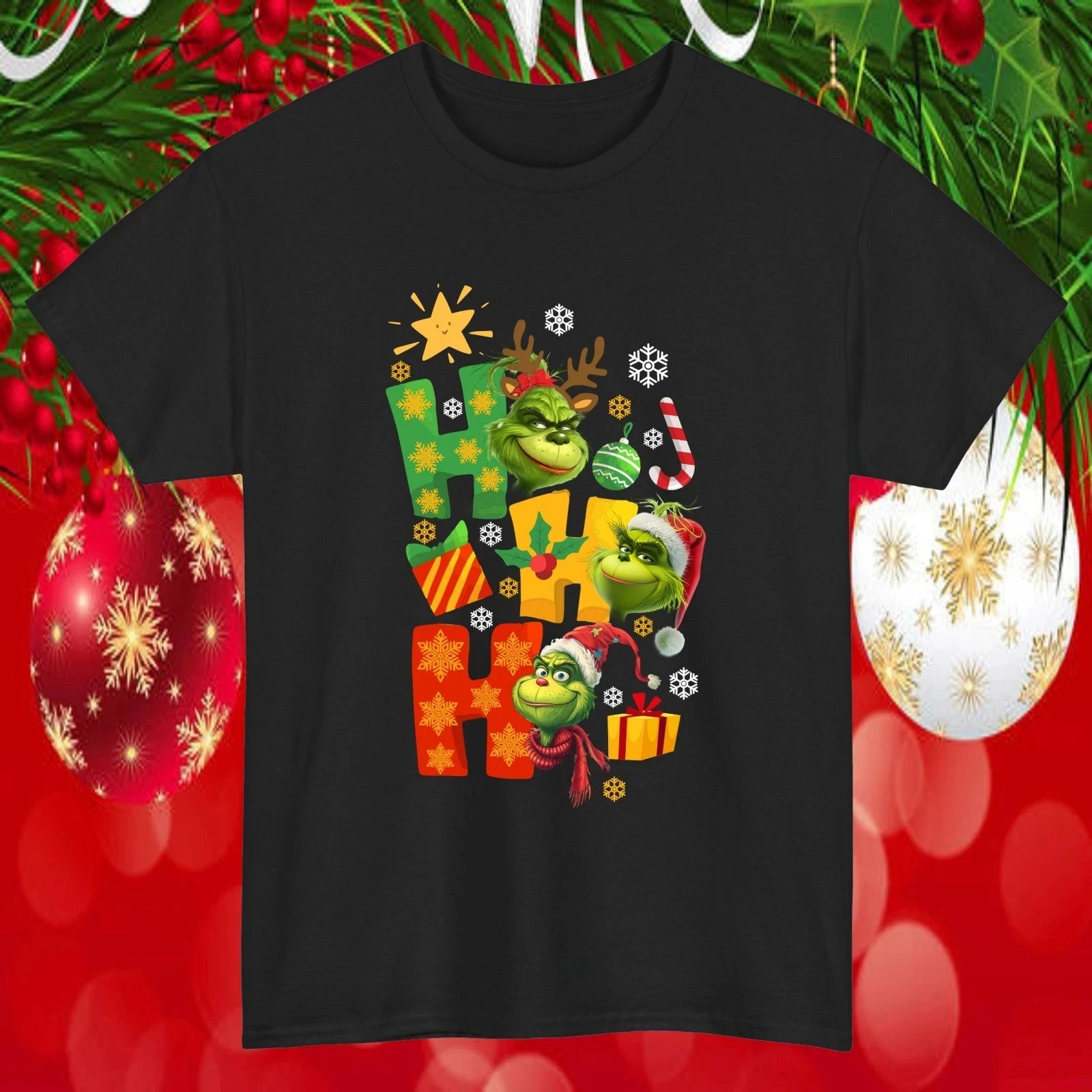 [Christmas T-Shirt]Merry Christmas Grinchs HO HO T-Shirt,Merry Christmas Holiday T-Shirt