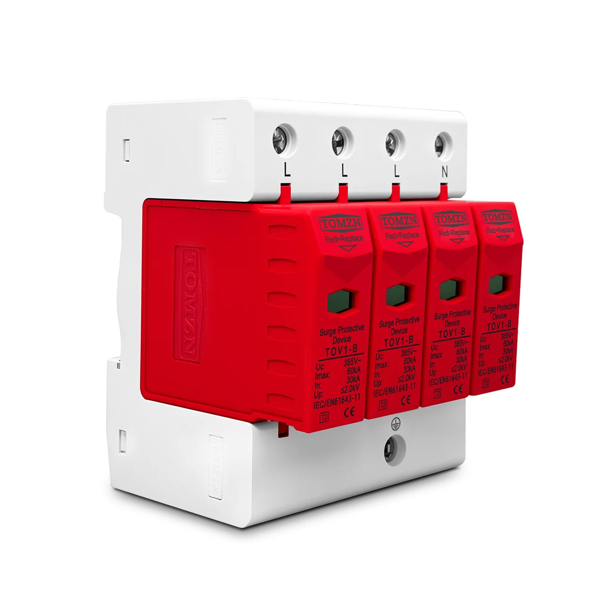 AC SPD 3P+N 30KA~60KA  B ~385VAC House Surge Protector Protective Low-voltage  Arrester Device