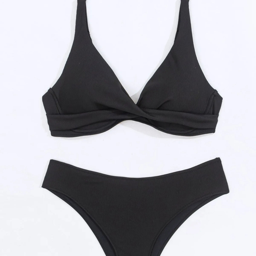 Sexy Bikini Set Women's Swimsuit 2025 Swimwear Woman Two-Piece Swimsuit Solid Bathing Suit Beach Swimming Suit Vacation Monokini