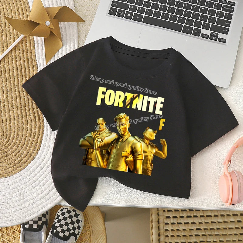 FORTNITED Boys T Shirt Girl Baby Summer Clothes Children Cotton Tee Shirts Print Short Sleeve Kid Tops Toddler Anime Tees Gifts