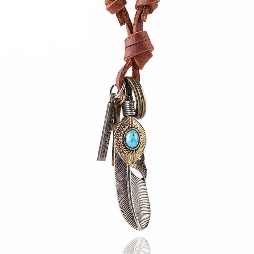 Colar Choker necklaces & pendants Men Necklace Fashion Jewelry Vintage kolye Leather Necklaces Men Statement Necklace for Women