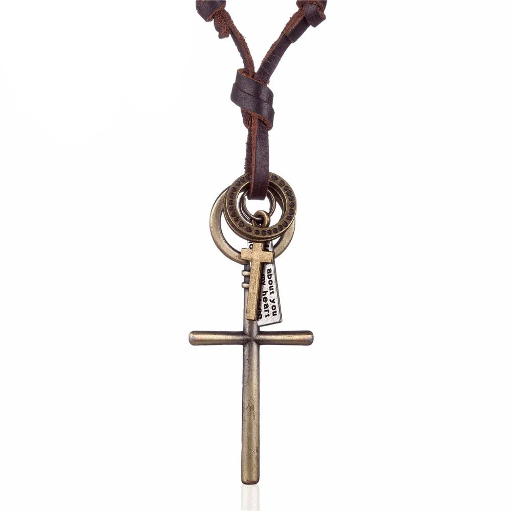 Colar Choker necklaces & pendants Men Necklace Fashion Jewelry Vintage kolye Leather Necklaces Men Statement Necklace for Women