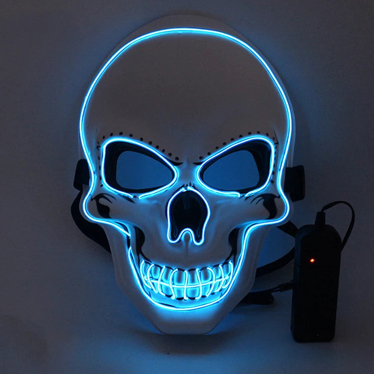 Halloween Horror Skull Mask LED Cold Light Mask LED Halloween Mask Cosplay Mask Halloween Party Decoration Luminous Skull Masks