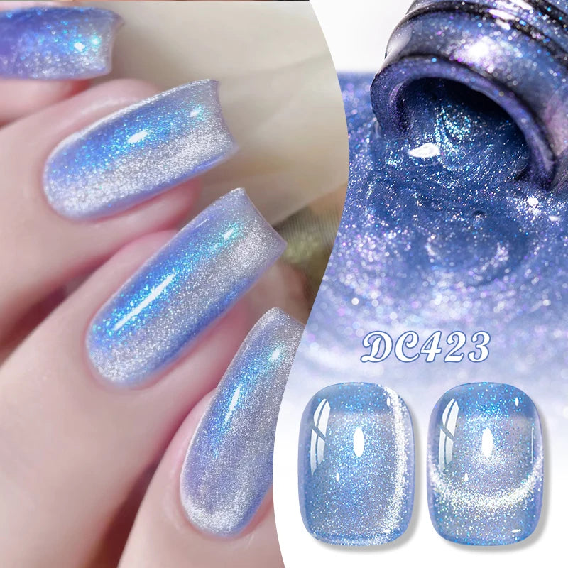 Auroras Glitter Cat Magnetic Gel Gel Polish Sparkling Glitter Laser Semi Permanent Soak Off UV Gel Varnish Manicure Nail Art DIY