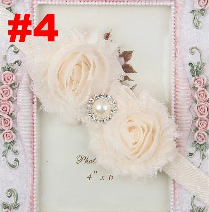 Baby Headband Girl Newborn Kids Children Flower Pearl Floral Rubber Bands Hair Accessory Christmas Gift Turban Bow Photography