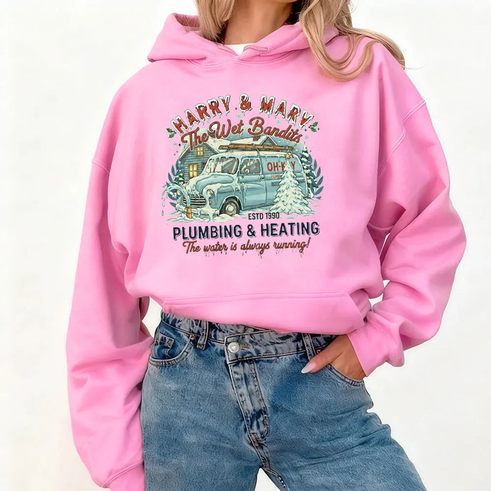 Winter Clothes Women Wet Bandits Christmas Funny Home Alone Movie Crewneck Hoodie Holiday Crewneck Xmas Movie Nights Sweatshirt