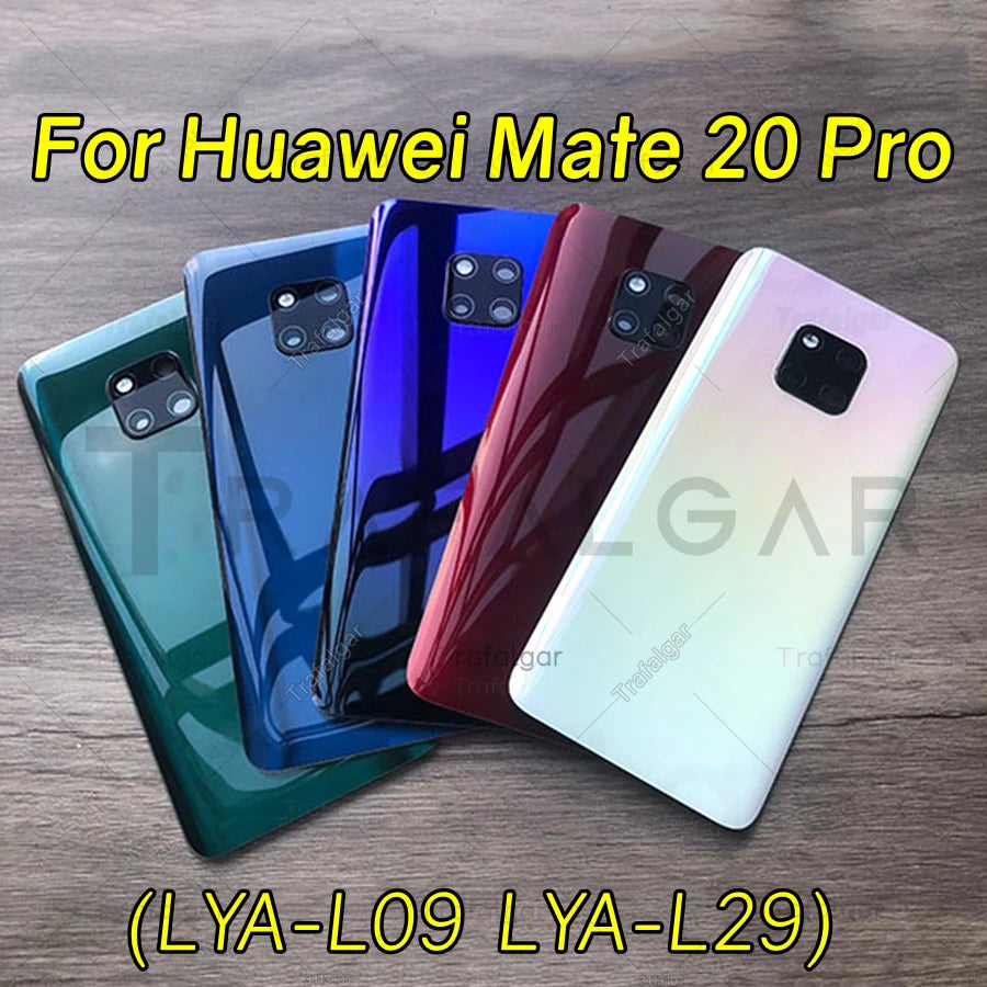 Glass Back Cover For Huawei Mate 20 Pro Battery Door Panel Rear Housing Case With Camera Lens Replacement+Adhesive Sticker
