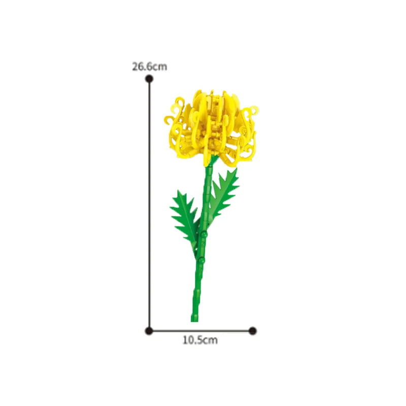 Valentine's Day Immortal Bouquet Creative Desktop Decoration Flowers Building Blocks Puzzle Simulation Toy Girls Gifts #T3