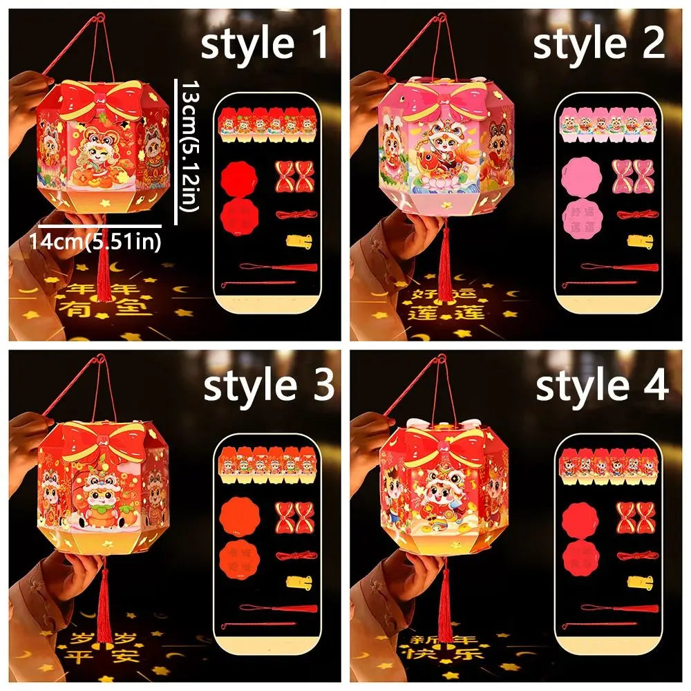 Ancient Chinese New Year Lantern Cartoon Luminous 2026 Horse Year Lantern Traditional with Tassel Handheld Lantern Kindergarten