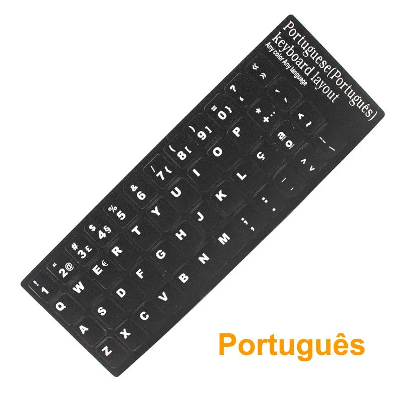 Russian French English Arabic Spanish Portuguese Hebrew Keyboard Stickers Letter Alphabet Layout Sticker For Laptop Desktop PC