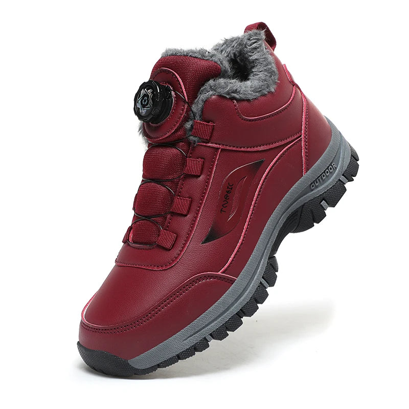 Winter Boots for Men New Waterproof PU Leather Warm Snow Ankle Boots Outdoor Warm Plush Non-slip Work High-top Casual Shoes