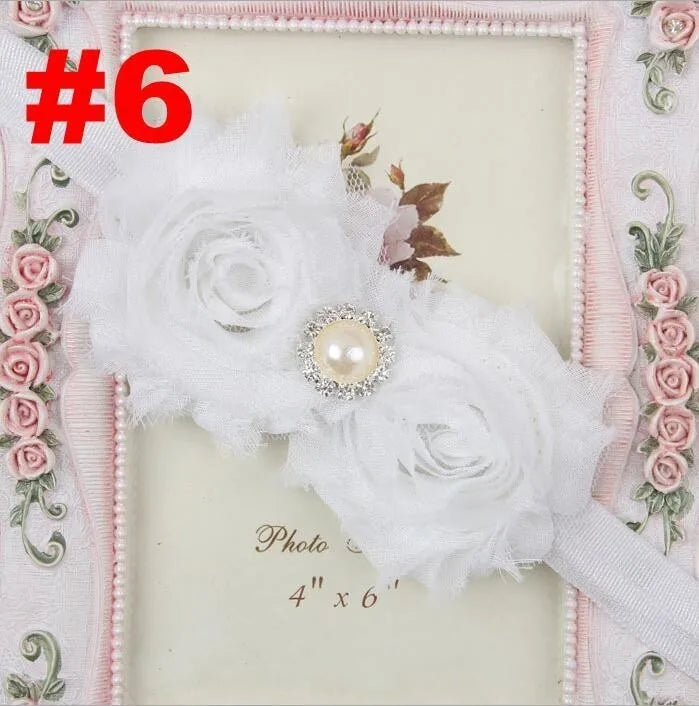 Baby Headband Girl Newborn Kids Children Flower Pearl Floral Rubber Bands Hair Accessory Christmas Gift Turban Bow Photography