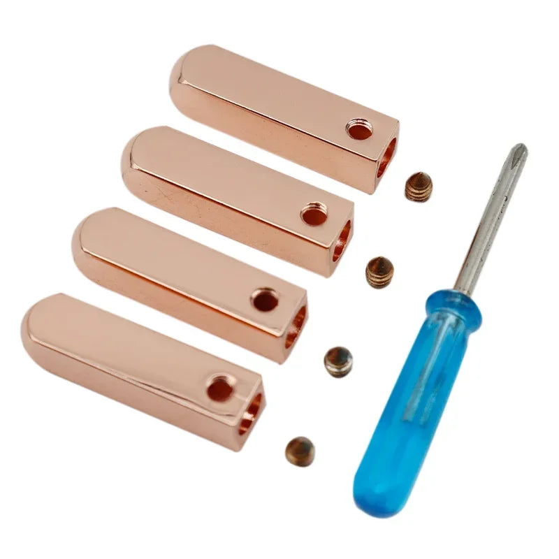 DIY Metal Aglets 4Pcs/Set Sneaker Shoestring Caps Tips for Laces Replacement Mirror Gold Silver Luxury Tape Ends Terminals