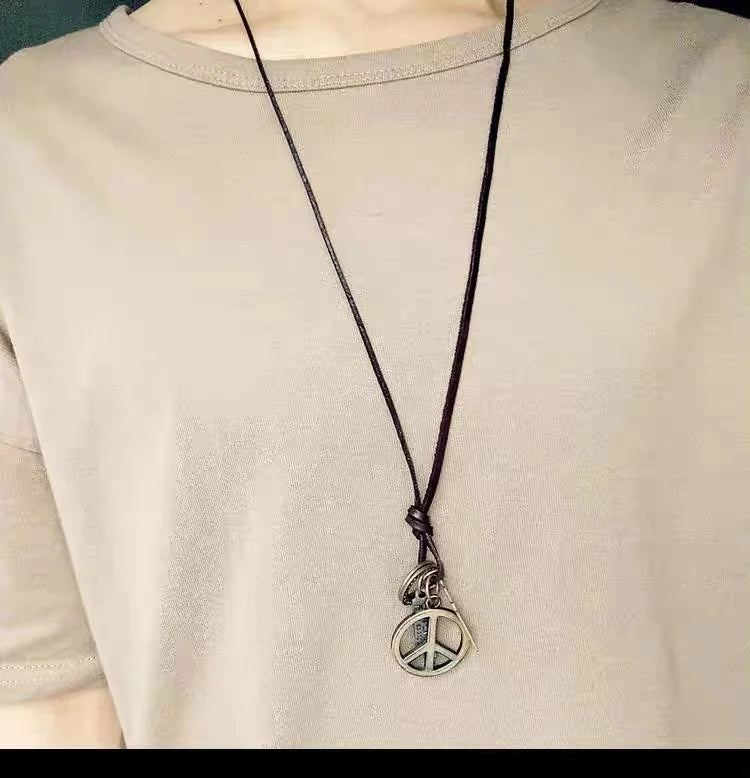 Colar Choker necklaces & pendants Men Necklace Fashion Jewelry Vintage kolye Leather Necklaces Men Statement Necklace for Women