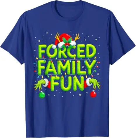 Funny Forced Family Fun Christmas Holiday Shirt Men Elf T-Shirt Fashion Xmas Costume Novelty Gift Y2k Humor Saying Tee Pajamas