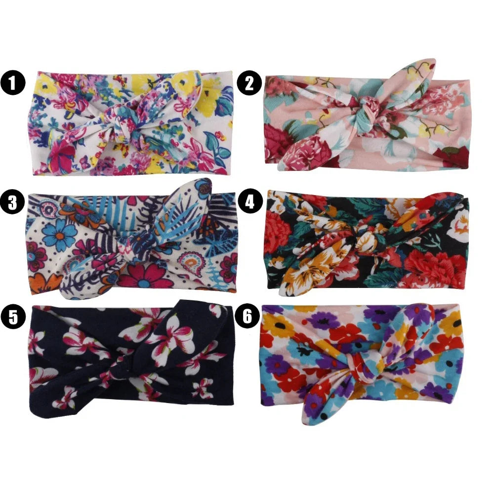 Fashion Baby Top Knot Headbands Kids Headwrap Cotton Flower Cross Elastic Girls Turban Tie Headwear Hair Band Accessories Gifts