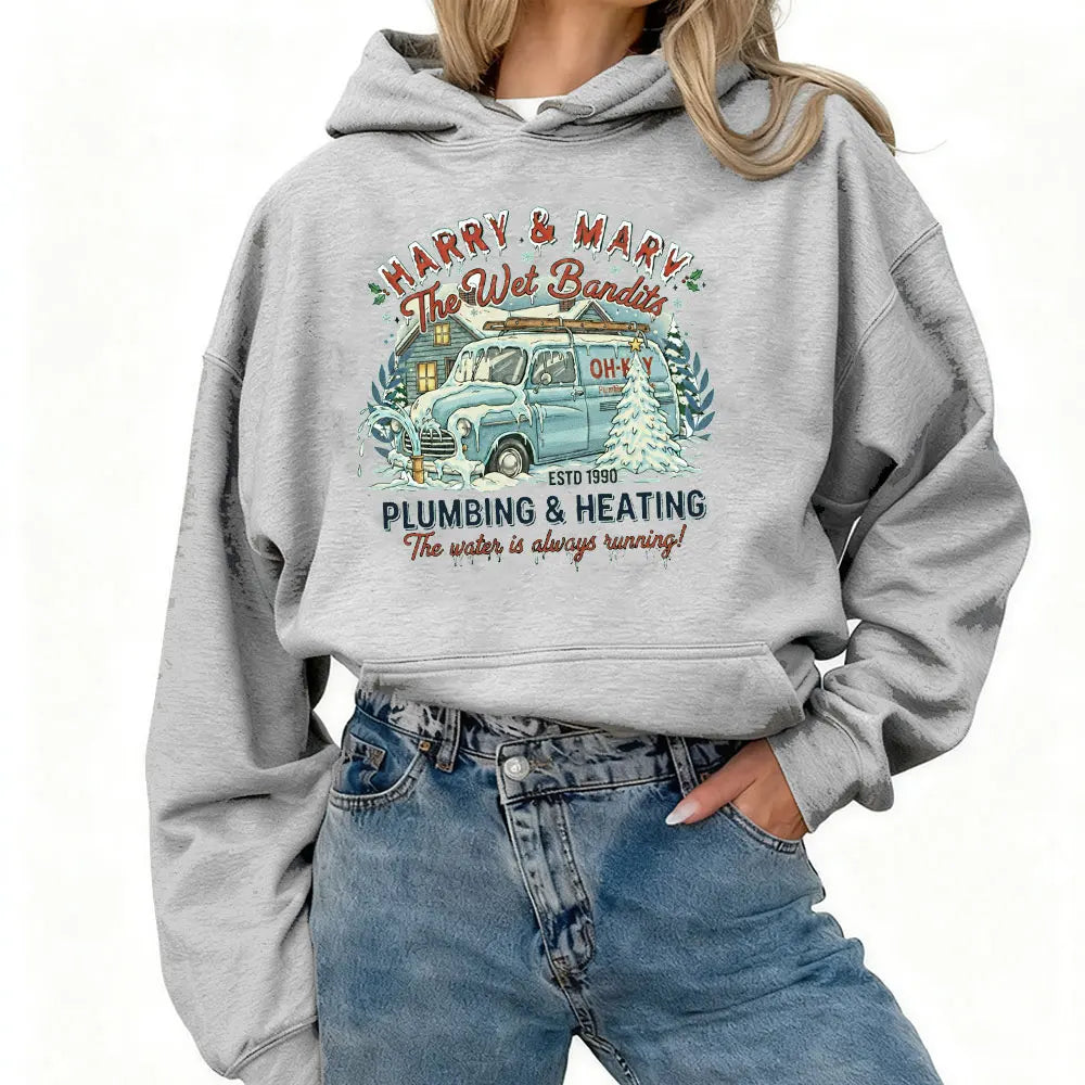 Winter Clothes Women Wet Bandits Christmas Funny Home Alone Movie Crewneck Hoodie Holiday Crewneck Xmas Movie Nights Sweatshirt