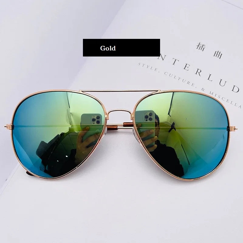 2024 Pilot Aviation Sunglasses MenShades Retro Classic Silver Sun Glasses Female Male  Brand  metal frame sunglasses sunshade