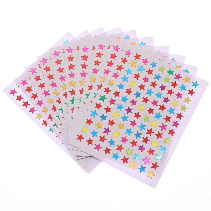 10 Sheets/Pack Gold-Plated Award Glitter Stickers Mother Teacher Praise Label Award Five-Pointed Star Love Sticker