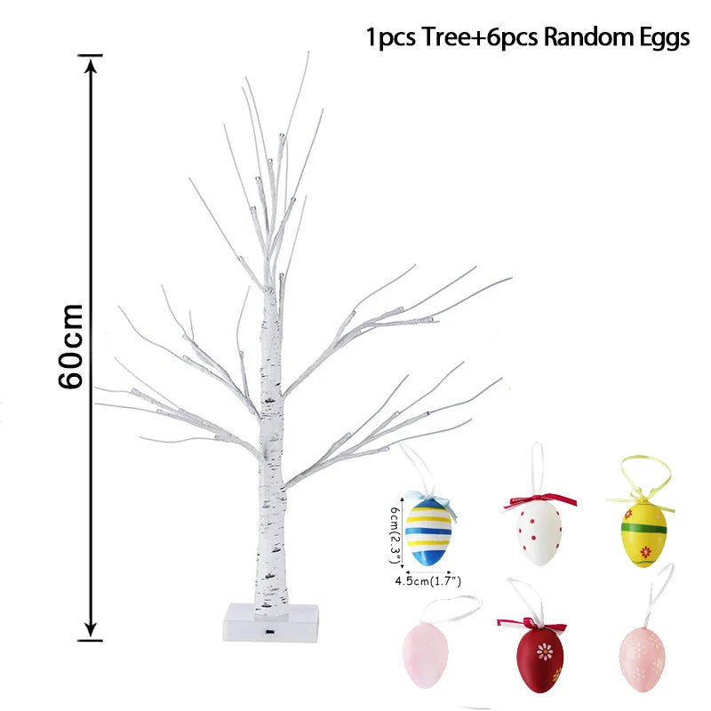Easter Decoration Led Birch Light Tree Tabletop Ornament Tree Happy Easter Party Supplies 2022 Easter Decorations For Home Table