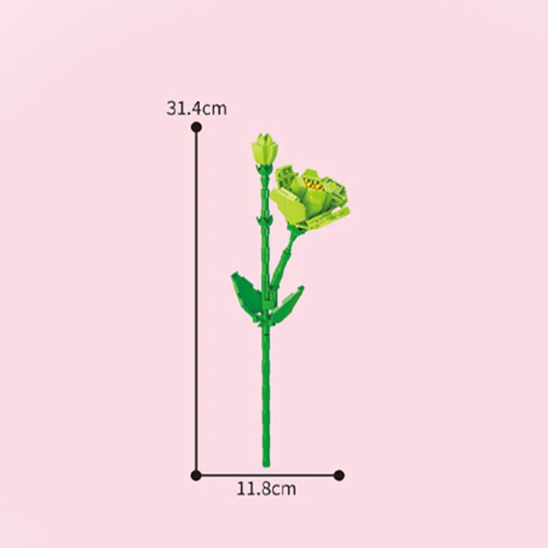 Valentine's Day Immortal Bouquet Creative Desktop Decoration Flowers Building Blocks Puzzle Simulation Toy Girls Gifts #T3