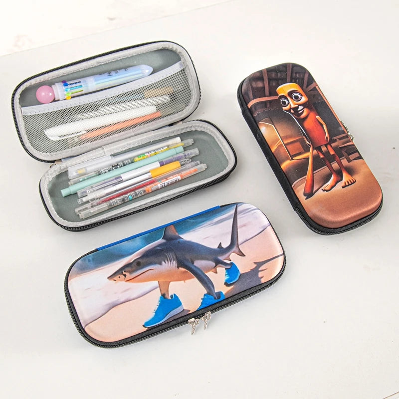 Italian Brainrot Pencil Case Tungtungtung Sahur Pencil Pouch Abstract AI Stationery Bag Back to School Pen Bags Pencil Pouch