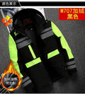 New Winter Work Jacket, Waterproof Windproof Reflective Thermal Coat with Fleece Lining, Stain Resistant