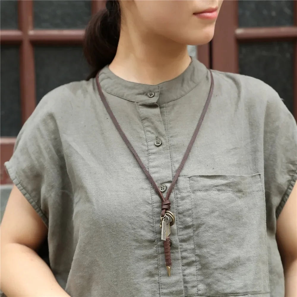 Colar Choker necklaces & pendants Men Necklace Fashion Jewelry Vintage kolye Leather Necklaces Men Statement Necklace for Women