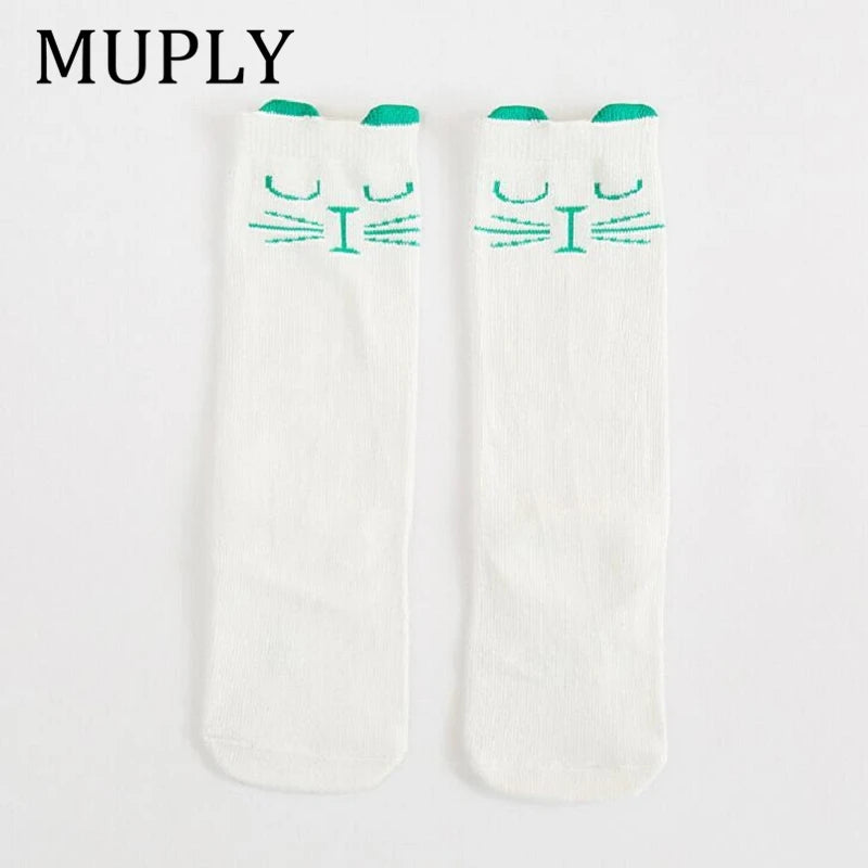 1 Pair Unisex Lovely Cute Cartoon Fox Kids baby Socks Knee Girl Boy Baby Toddler Socks animal infant Soft Cotton Socks Leg Warm