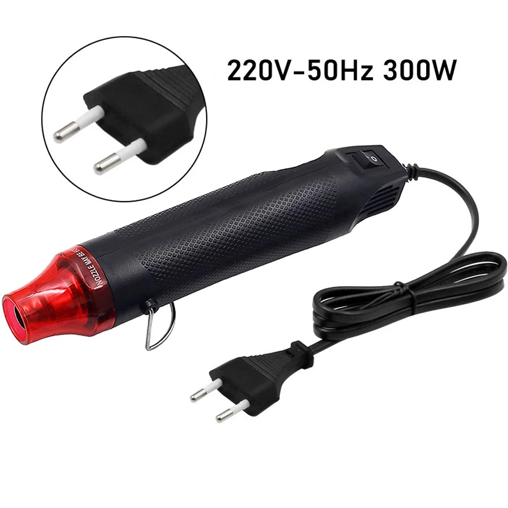 220V DIY Heat Gun Electric Power Tool Hot Air Gun 300W Temperature Gun with Supporting Seat Shrink Plastic DIY Craft Tool