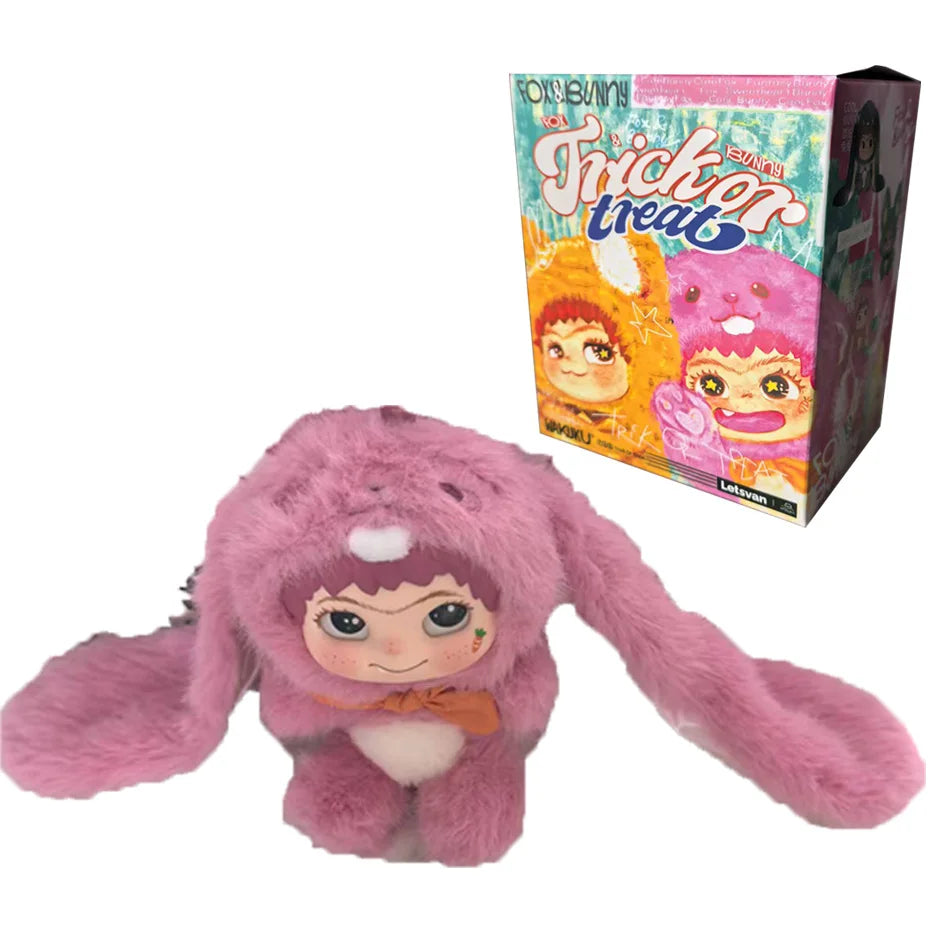 INew Genuine Wakuku Fox And Bunny Trick Treat Series Mystery Box Kawaii Vinyl Doll Plush Toy Kawaii Pendant Collection Toy Gifts