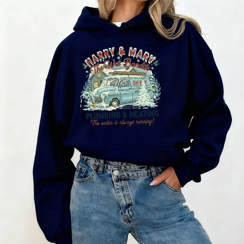 Winter Clothes Women Wet Bandits Christmas Funny Home Alone Movie Crewneck Hoodie Holiday Crewneck Xmas Movie Nights Sweatshirt