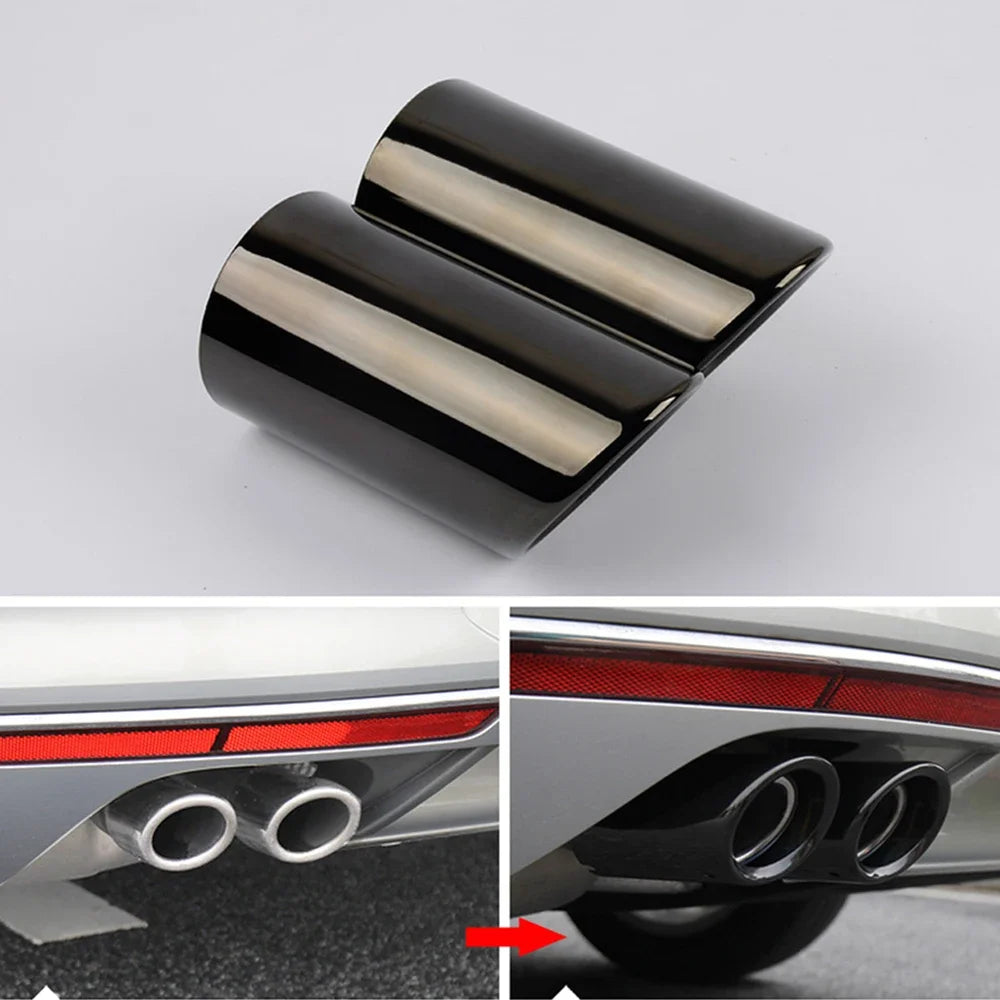 AQTQAQ Coperture per tubi di scarico in acciaio inossidabile cromato per Audi A1 A3 A4 TT 2009-2015 / VW Volkswagen PASSAT