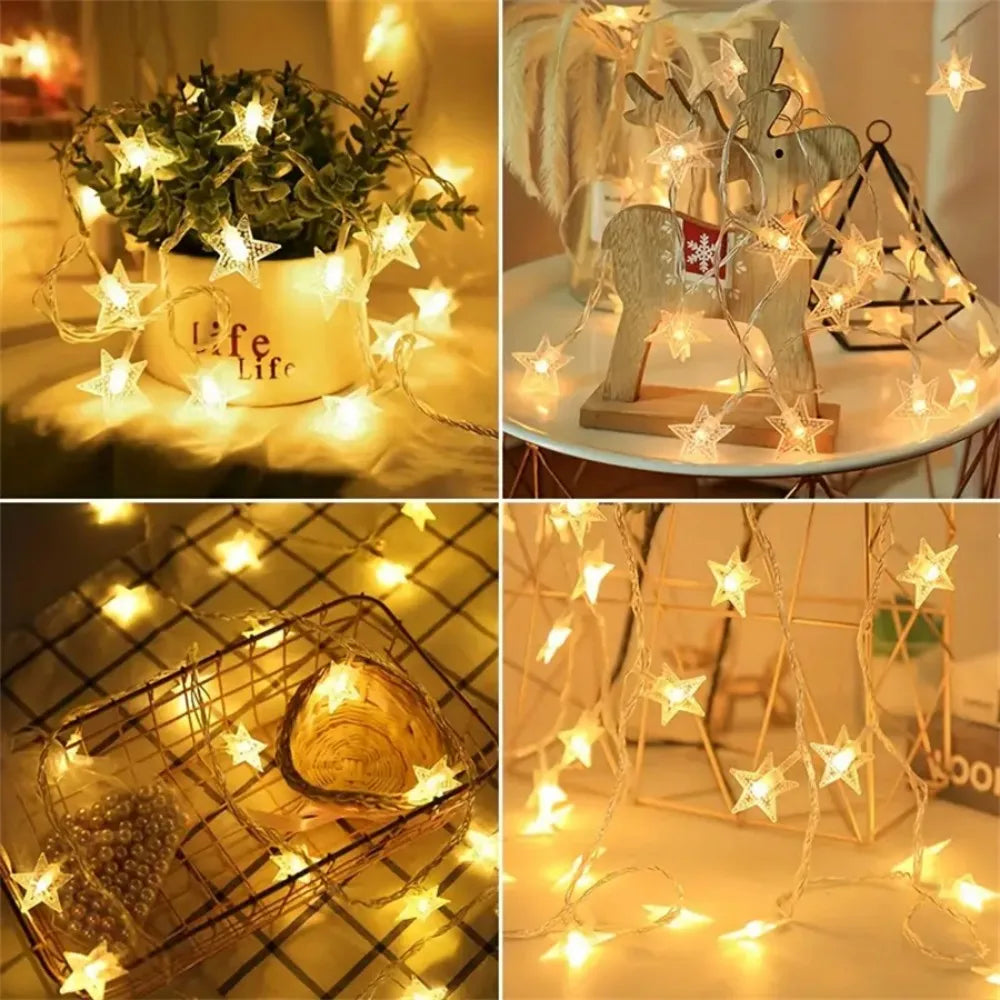 1PC 1.5M/3M LED Star String Light,LED Fairy Light,Powered by AA Batteries(excl),Used for Room,Party and Ramadan Decoration ﻿