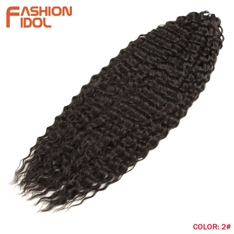 FASHION IDOL Ariel Twist Crochet Hair Synthetic 22 Inch 300g 3 Bundles Water Wave Hair Extensions Ombre Blonde Braid Curly Hair