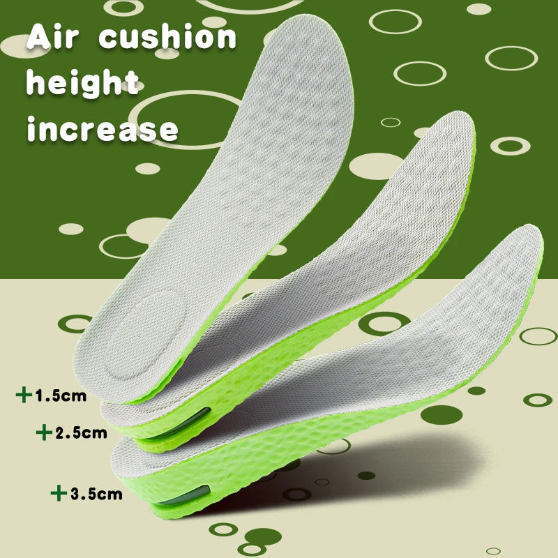 NEW Height Increase Insole for Men Growing Sole Shoes Insoles Unisex Quality Sports Air Shock Absorbing Anti-Odour Shoe Pads