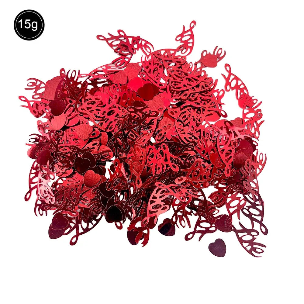 Valentine's Day Red Silver Love Sequin For Girls Couple Confession Gifts  Wedding Festival  Table Confetti Decoration Supplies