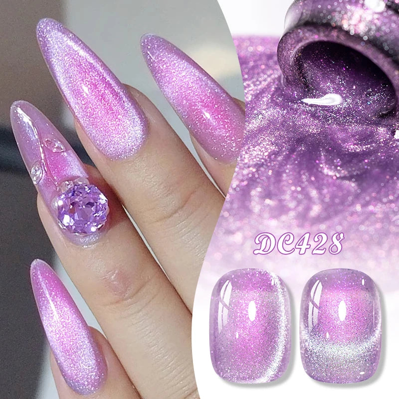 Auroras Glitter Cat Magnetic Gel Gel Polish Sparkling Glitter Laser Semi Permanent Soak Off UV Gel Varnish Manicure Nail Art DIY