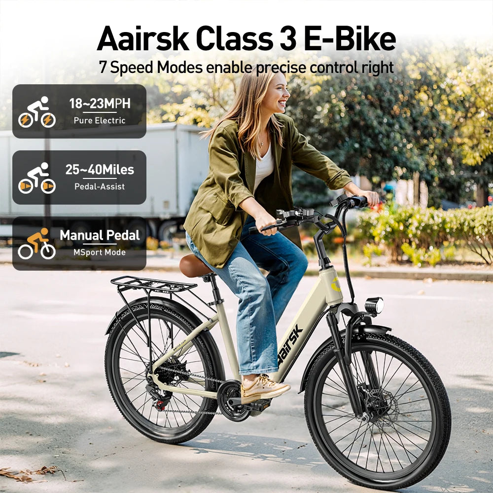 Aairsk 24 Us Warehouse Products City Bike Electric Mountain Bike with Free Shipping Two Seat Electric Bike