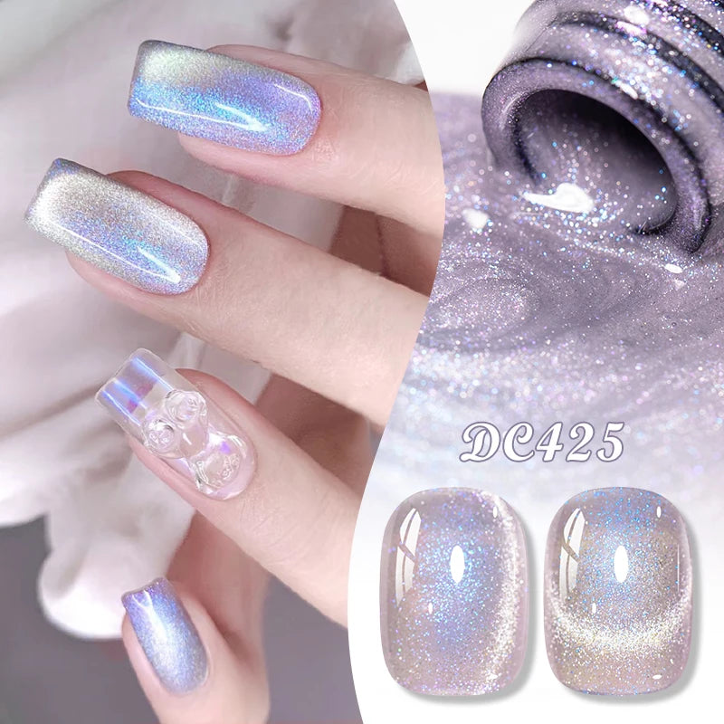 Auroras Glitter Cat Magnetic Gel Gel Polish Sparkling Glitter Laser Semi Permanent Soak Off UV Gel Varnish Manicure Nail Art DIY