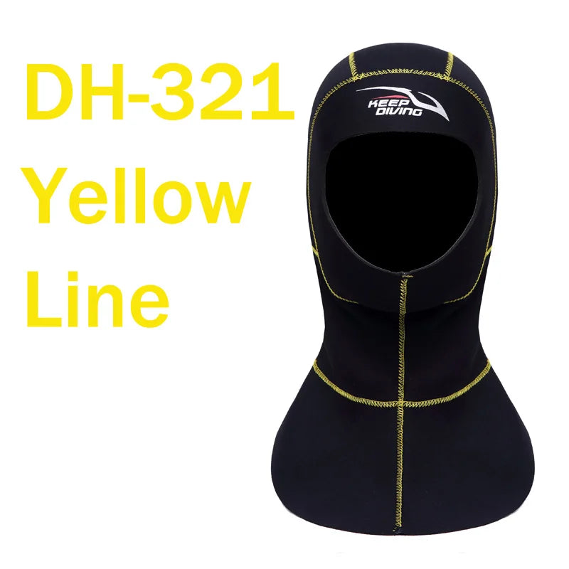 KEEP DIVING 3mm Neoprene Scuba Diving Hood With Shoulder Snorkeling Equipment Hat Cap Winter Swim Warm Wetsuit Spearfishing